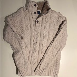 GAP Kids XXL Sweater 1/4 button, faux fur collar